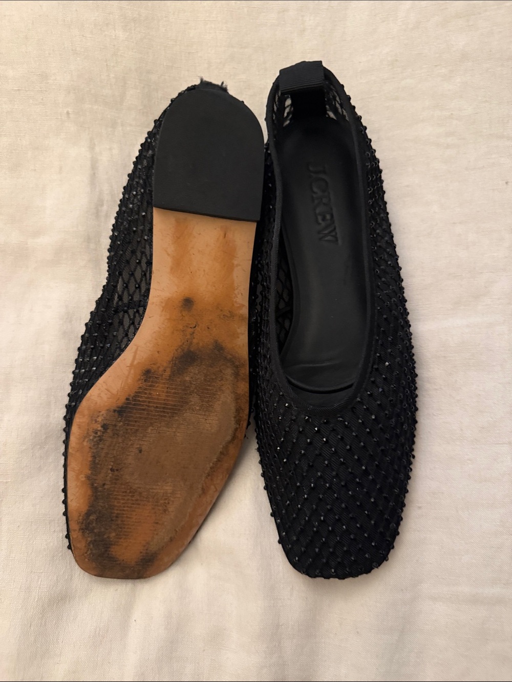 J. Crew Black Mesh Beaded Ballet Flats - Picture 4 of 9